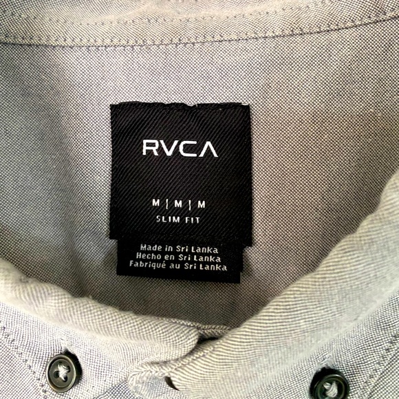 RVCA men’s medium short sleeve button down - gray - Picture 5 of 6